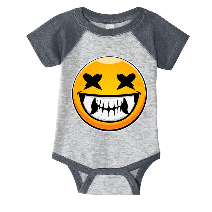 Sharp Toothed Smiley Creepy Emoji Infant Baby Jersey Bodysuit