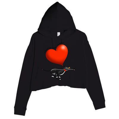 Stolen Heart Black Hound Crop Fleece Hoodie