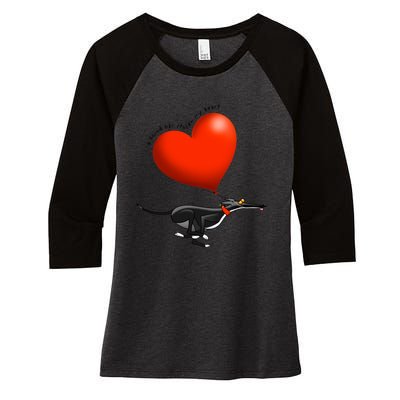 Stolen Heart Black Hound Women's Tri-Blend 3/4-Sleeve Raglan Shirt