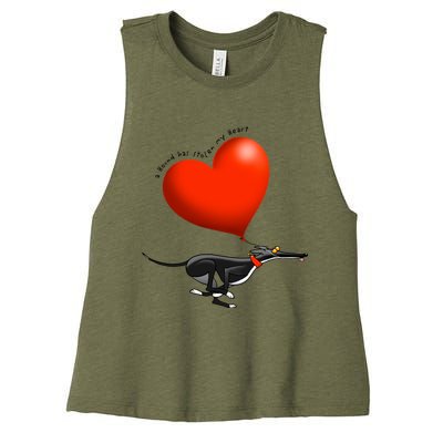 Stolen Heart Black Hound Women's Racerback Cropped Tank