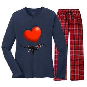 Stolen Heart Black Hound Women's Long Sleeve Flannel Pajama Set 