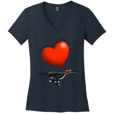 Stolen Heart Black Hound Women's V-Neck T-Shirt