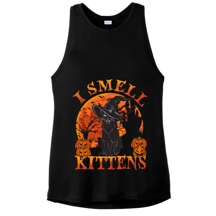 Scary Halloween BlackCat Costume Witch Hat And Moon Vintage Gift Ladies PosiCharge Tri-Blend Wicking Tank