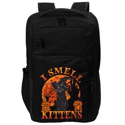 Scary Halloween BlackCat Costume Witch Hat And Moon Vintage Gift Impact Tech Backpack