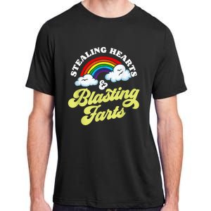 Stealing Hearts & Blasting Farts Funny Rainbow Valentines Adult ChromaSoft Performance T-Shirt