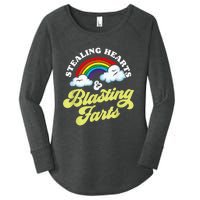 Stealing Hearts & Blasting Farts Funny Rainbow Valentines Women's Perfect Tri Tunic Long Sleeve Shirt