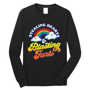 Stealing Hearts & Blasting Farts Funny Rainbow Valentines Long Sleeve Shirt