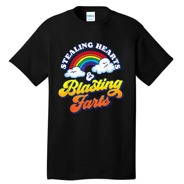 Stealing Hearts & Blasting Farts Funny Rainbow Valentines Tall T-Shirt