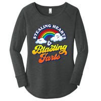 Stealing Hearts & Blasting Farts Funny Rainbow Valentines Women's Perfect Tri Tunic Long Sleeve Shirt