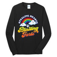 Stealing Hearts & Blasting Farts Funny Rainbow Valentines Tall Long Sleeve T-Shirt