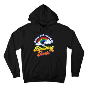 Stealing Hearts & Blasting Farts Funny Rainbow Valentines Tall Hoodie