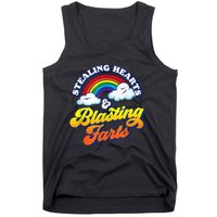 Stealing Hearts & Blasting Farts Funny Rainbow Valentines Tank Top