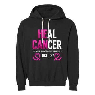 Survivor Heal Breast Cancer Awareness Christian Warrior Pink Garment-Dyed Fleece Hoodie