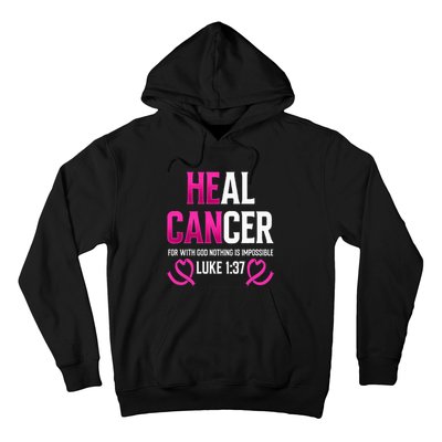 Survivor Heal Breast Cancer Awareness Christian Warrior Pink Hoodie