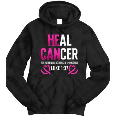 Survivor Heal Breast Cancer Awareness Christian Warrior Pink Tie Dye Hoodie