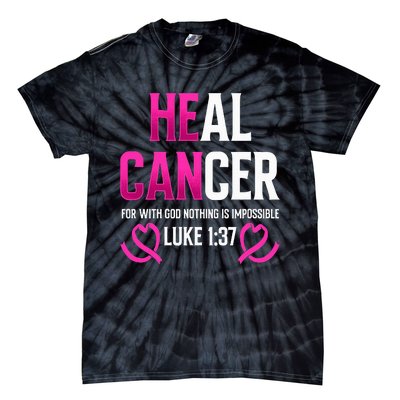 Survivor Heal Breast Cancer Awareness Christian Warrior Pink Tie-Dye T-Shirt