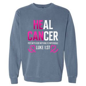 Survivor Heal Breast Cancer Awareness Christian Warrior Pink Garment-Dyed Sweatshirt