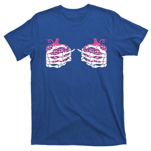 Skeleton Hand Boobs Pumpkin Breast Cancer Save The Boo Bees Gift T-Shirt