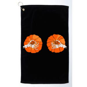 Spooky Halloween Bikini Costume with Pumpkin Boobs Platinum Collection Golf Towel