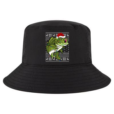 Santa Hat Bass Fish Xmas Lighting Ugly Bass Christmas Gift Cool Comfort Performance Bucket Hat