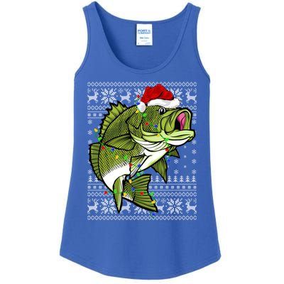 Santa Hat Bass Fish Xmas Lighting Ugly Bass Christmas Gift Ladies Essential Tank