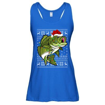 Santa Hat Bass Fish Xmas Lighting Ugly Bass Christmas Gift Ladies Essential Flowy Tank