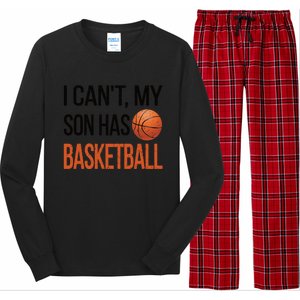 Son Has Basketball Mom Basketball Player Mom Funny Gift Long Sleeve Pajama Set