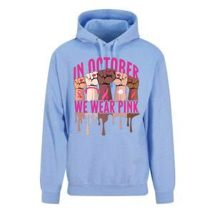 Strong Hands Breast Cancer In October We Wear Pink Unisex Surf Hoodie