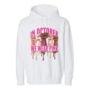 Strong Hands Breast Cancer In October We Wear Pink Garment-Dyed Fleece Hoodie