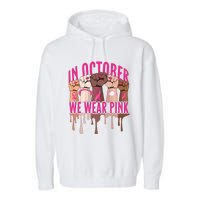 Strong Hands Breast Cancer In October We Wear Pink Garment-Dyed Fleece Hoodie