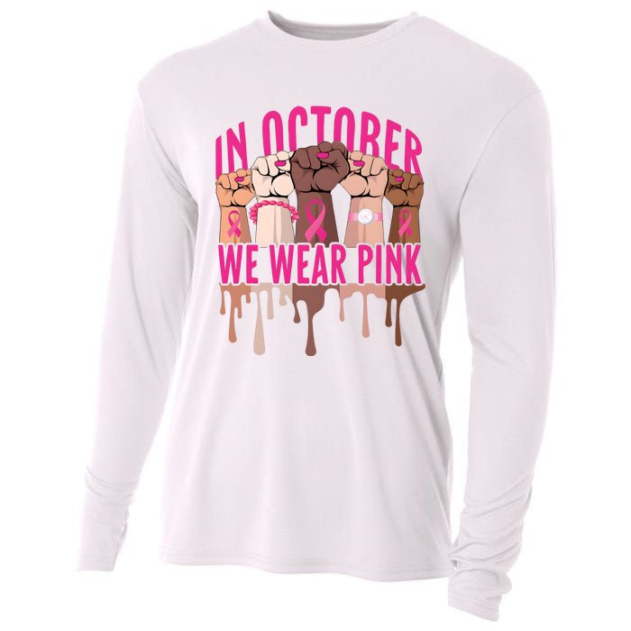 Strong Hands Breast Cancer In October We Wear Pink Cooling Performance Long Sleeve Crew