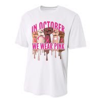 Strong Hands Breast Cancer In October We Wear Pink Performance Sprint T-Shirt