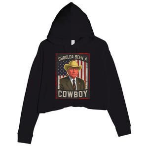 Should Have Been A Cow Trump 2024 4th Of July Us Flag Great Gift Crop Fleece Hoodie