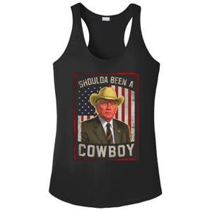 Should Have Been A Cow Trump 2024 4th Of July Us Flag Great Gift Ladies PosiCharge Competitor Racerback Tank