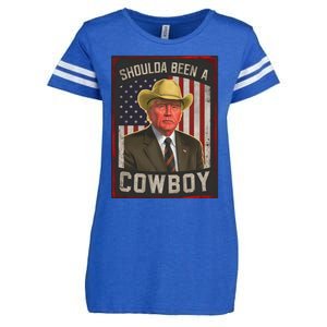 Should Have Been A Cow Trump 2024 4th Of July Us Flag Great Gift Enza Ladies Jersey Football T-Shirt