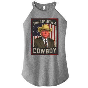 Should Have Been A Cow Trump 2024 4th Of July Us Flag Great Gift Women's Perfect Tri Rocker Tank