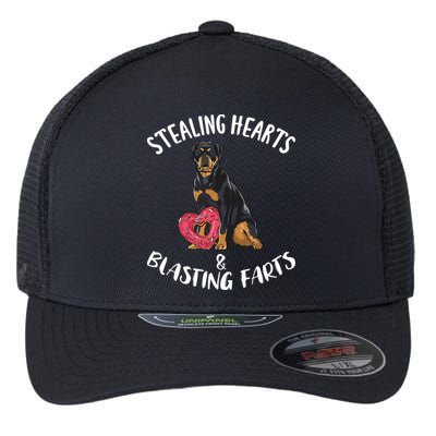 Stealing Hearts Blasting Farts Rottweiler Valentines Day Flexfit Unipanel Trucker Cap