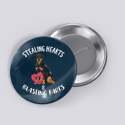 Stealing Hearts Blasting Farts Rottweiler Valentines Day Button