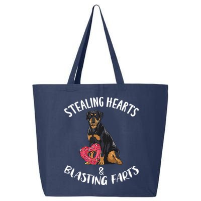 Stealing Hearts Blasting Farts Rottweiler Valentines Day 25L Jumbo Tote