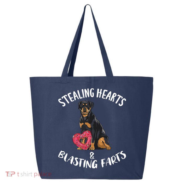 Stealing Hearts Blasting Farts Rottweiler Valentines Day 25L Jumbo Tote