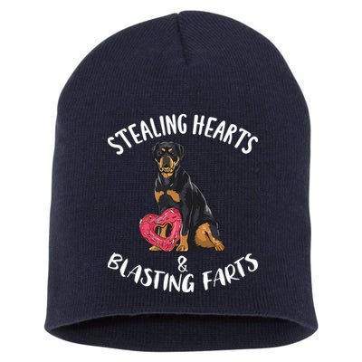 Stealing Hearts Blasting Farts Rottweiler Valentines Day Short Acrylic Beanie