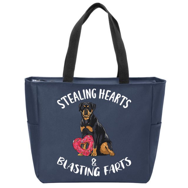 Stealing Hearts Blasting Farts Rottweiler Valentines Day Zip Tote Bag