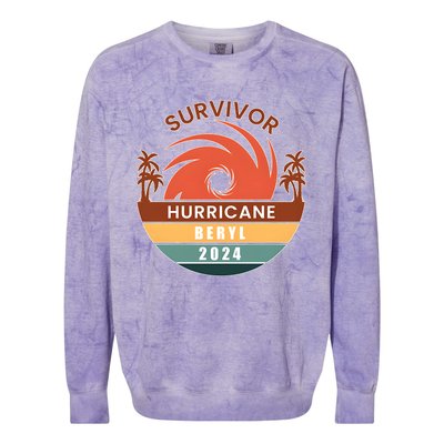 Survivor Hurricane Beryl 2024 Colorblast Crewneck Sweatshirt