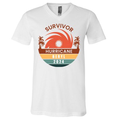 Survivor Hurricane Beryl 2024 V-Neck T-Shirt