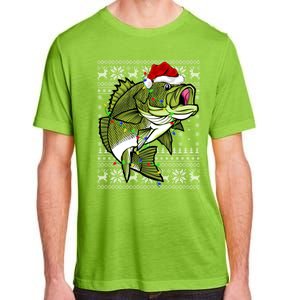 Santa Hat Bass Fish Xmas Lighting Ugly Bass Christmas Gift Adult ChromaSoft Performance T-Shirt