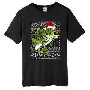 Santa Hat Bass Fish Xmas Lighting Ugly Bass Christmas Gift Tall Fusion ChromaSoft Performance T-Shirt