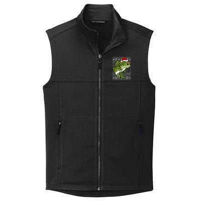 Santa Hat Bass Fish Xmas Lighting Ugly Bass Christmas Gift Collective Smooth Fleece Vest