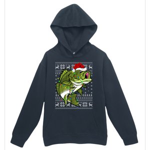 Santa Hat Bass Fish Xmas Lighting Ugly Bass Christmas Gift Urban Pullover Hoodie