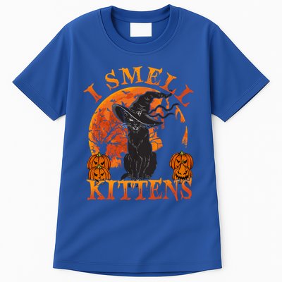 Scary Halloween BlackCat Costume Witch Hat And Moon Vintage Gift Tall T-Shirt