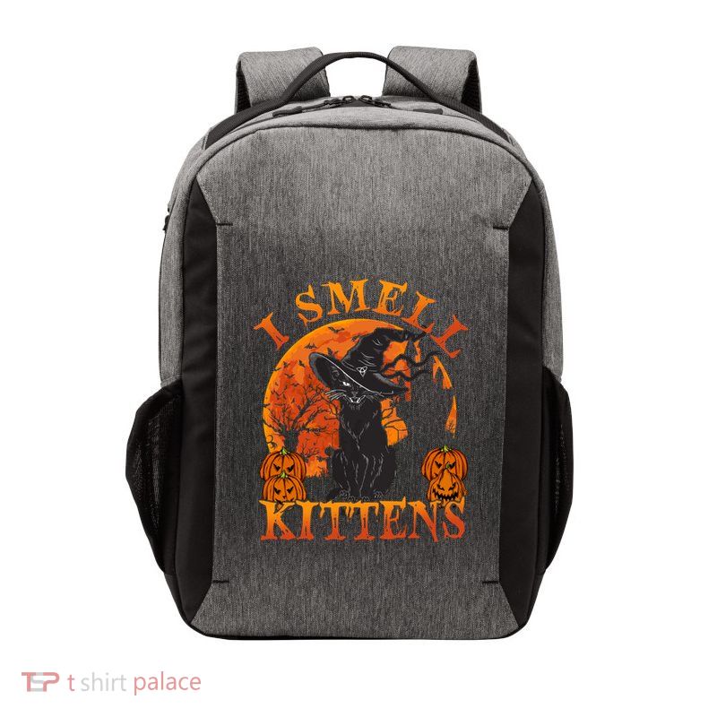 Scary Halloween BlackCat Costume Witch Hat And Moon Vintage Gift Vector Backpack